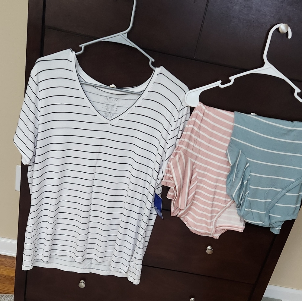 Williams Sonoma Striped Short Sleeve Tees - White, Pink, Blue